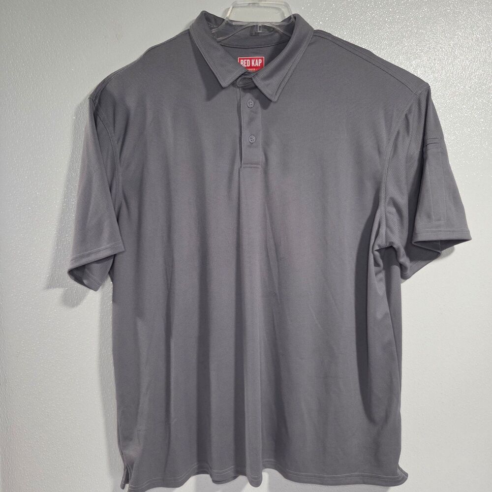 Red Kap Gray Men's Short Sleeve Performance Knit® Flex Series Active Polo